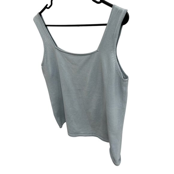 Womens Light Blue Square Neck Tank Top - Picture 3 of 7